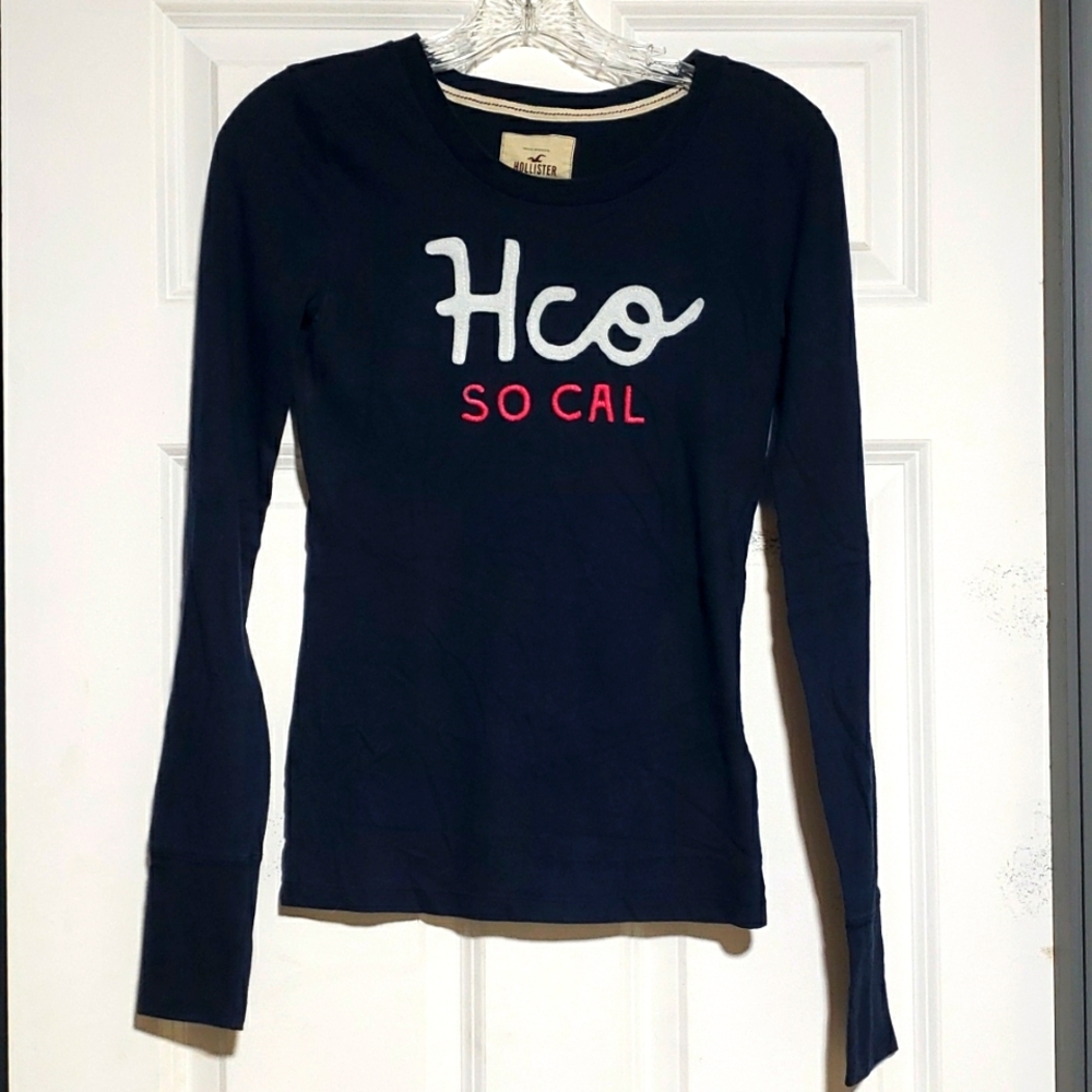 Navy Blue Hollister Long sleeve T